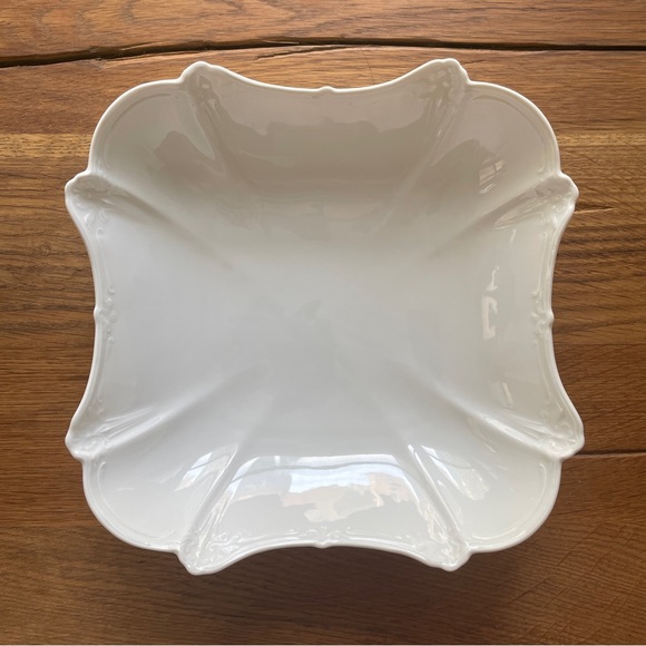 Tirschenreuth Bavaria Baroness White Square Bowl Large 9” Size EUC - Picture 2 of 6